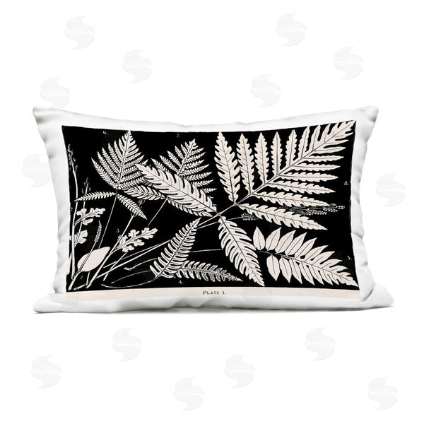 Stupell Industries Phillipa Katz | Overlapping Ferns On Black Printed Throw Pillow