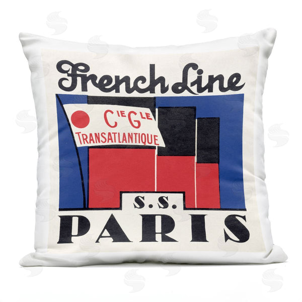 Stupell Industries Phillipa Katz | SS Paris Vintage Banner Printed Throw Pillow