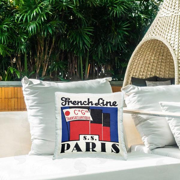 Stupell Industries Phillipa Katz | SS Paris Vintage Banner Printed Throw Pillow