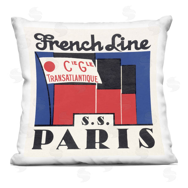 stupell industries Phillipa Katz | SS Paris Vintage Banner Printed Throw Pillow