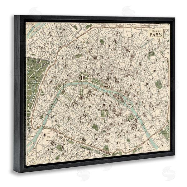 Stupell Industries Phillipa Katz | Vintage Map Of Paris