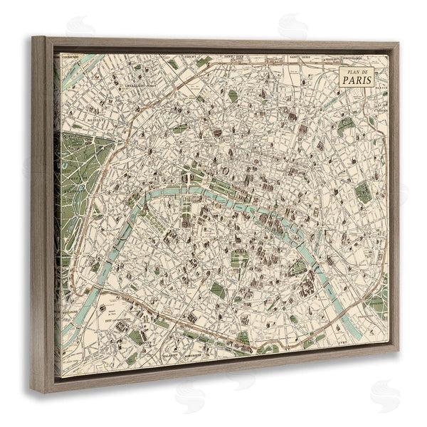 Stupell Industries Phillipa Katz | Vintage Map Of Paris