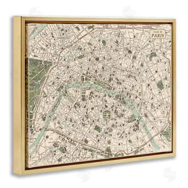 Stupell Industries Phillipa Katz | Vintage Map Of Paris