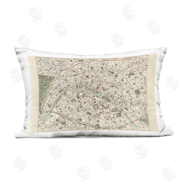 Stupell Industries Phillipa Katz | Vintage Map Of Paris Printed Throw Pillow