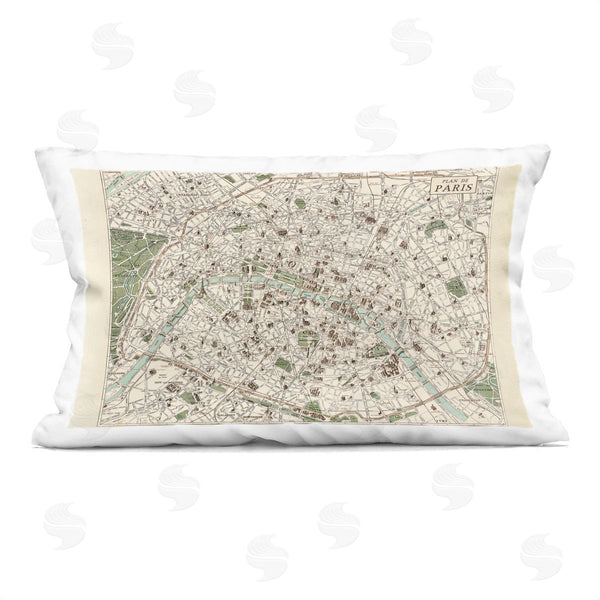 stupell industries Phillipa Katz | Vintage Map of Paris Printed Throw Pillow