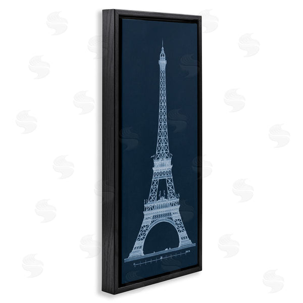 Stupell Industries Phillipa Katz | White Parisian Tower On Blue Wall Art