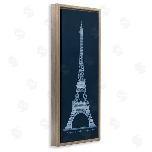 Stupell Industries Phillipa Katz | White Parisian Tower On Blue Wall Art