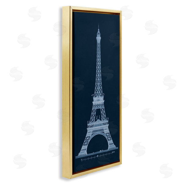 Stupell Industries Phillipa Katz | White Parisian Tower On Blue Wall Art