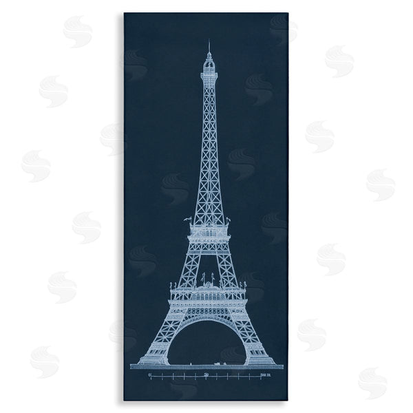 stupell industries Phillipa Katz | White Parisian Tower on Blue Wall Art