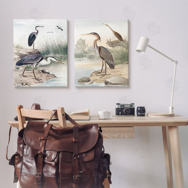 Stupell Industries Piddix | Elegant Heron Birds Foraging River Edge Wall Art