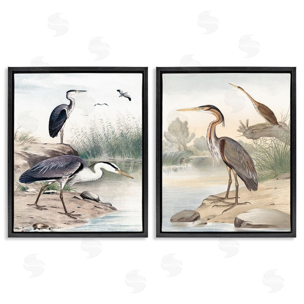 Stupell Industries Piddix | Elegant Heron Birds Foraging River Edge Wall Art