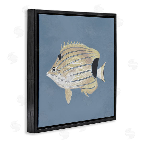 Stupell Industries Piddix | Striped Fish Portrait Blue Background Wall Art