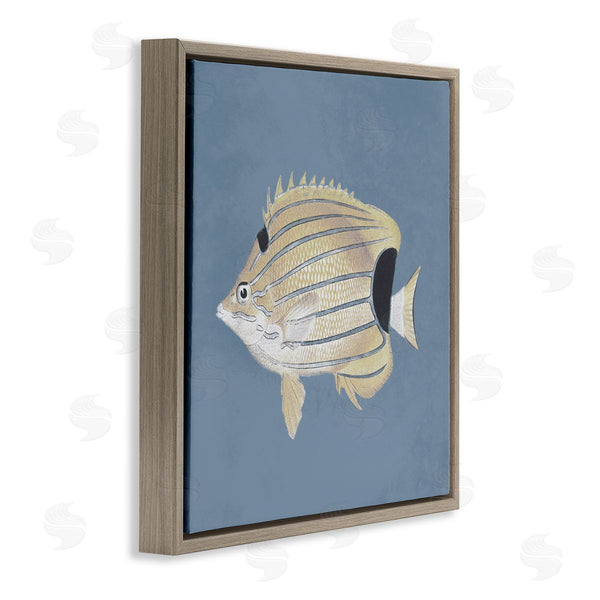 Stupell Industries Piddix | Striped Fish Portrait Blue Background Wall Art