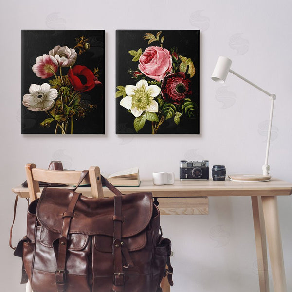 Stupell Industries Piddix | Vintage Blooms On Black Wall Art