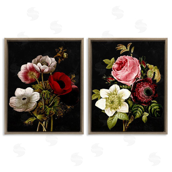 Stupell Industries Piddix | Vintage Blooms On Black Wall Art