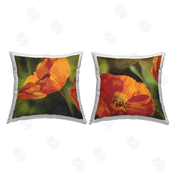 Stupell Industries Pierre Viollet | Spring Poppies Orange Blooms Printed Throw Pillow Set