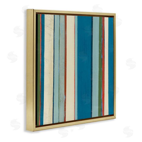 Stupell Industries Pippin Schupbach | Asymmetrical Blue Stripes
