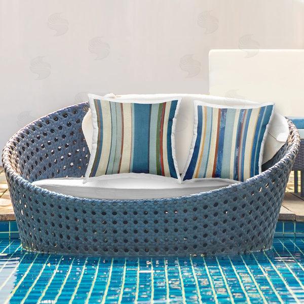 Stupell Industries Pippin Schupbach | Blue Irregular Stripes Printed Throw Pillow Set