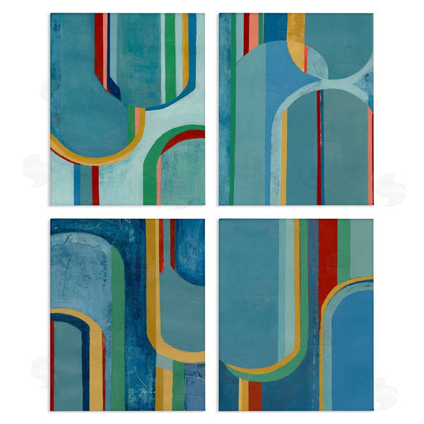 stupell industries Pippin Schupbach | Blue Wavy Arch Shapes Wall Art