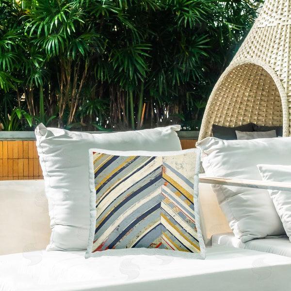 Stupell Industries Pippin Schupbach | Distressed Abstract Chevron Printed Throw Pillow
