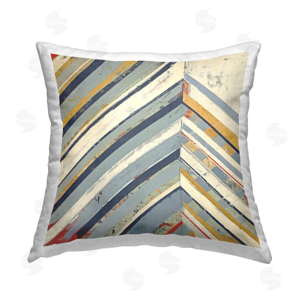 stupell industries Pippin Schupbach | Distressed Abstract Chevron Printed Throw Pillow