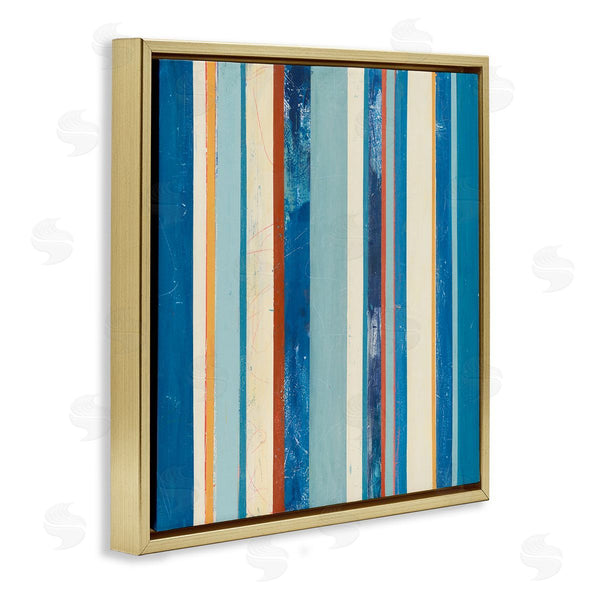 Stupell Industries Pippin Schupbach | Distressed Blue Stripes