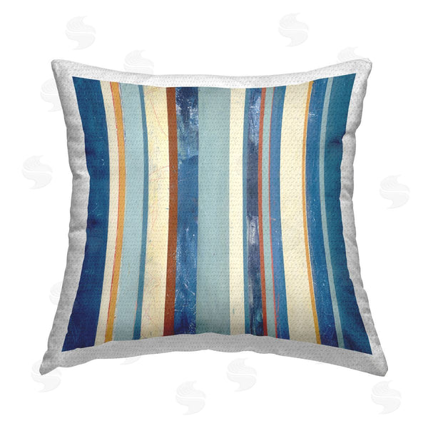 Stupell Industries Pippin Schupbach | Distressed Blue Stripes Printed Throw Pillow