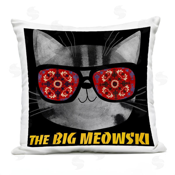 Stupell Industries Planet Cat By Angie Rozelaar | Big Meowski Movie Parody Printed Throw Pillow