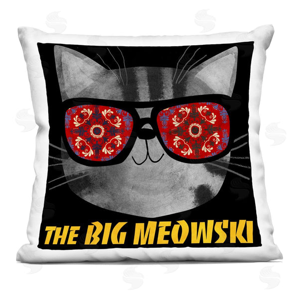 stupell industries Planet Cat by Angie Rozelaar | Big Meowski Movie Parody Printed Throw Pillow