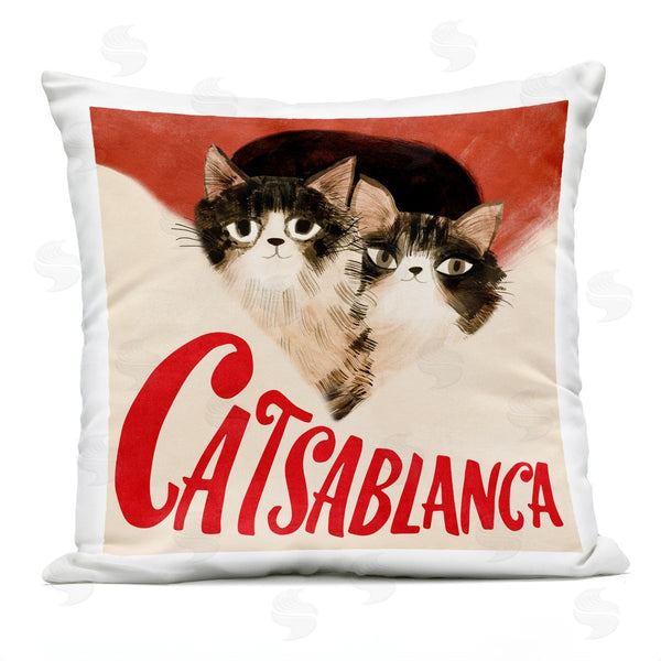 Stupell Industries Planet Cat By Angie Rozelaar | Catsablanca Funny Retro Film Printed Throw Pillow