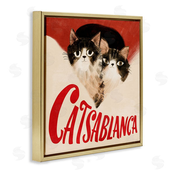 Stupell Industries Planet Cat By Angie Rozelaar | Catsablanca Funny Retro Film