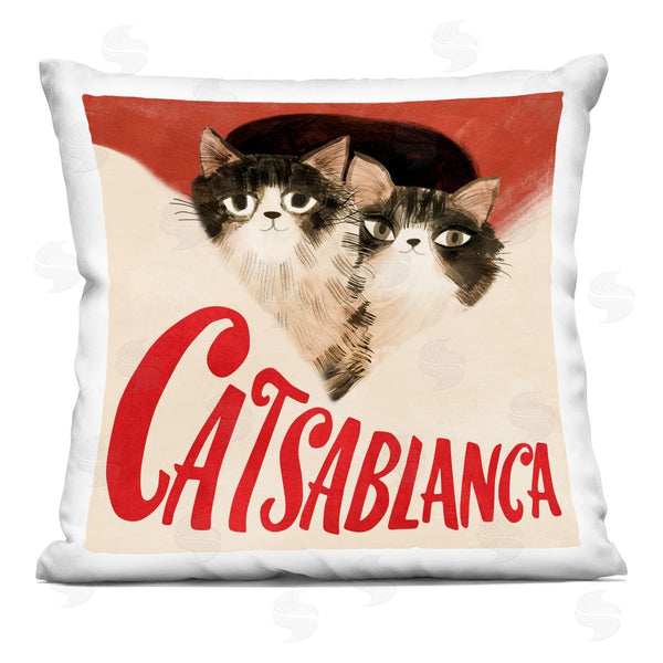 stupell industries Planet Cat by Angie Rozelaar | Catsablanca Funny Retro Film Printed Throw Pillow