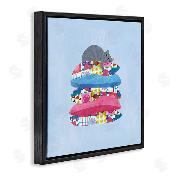 Stupell Industries Planet Cat By Angie Rozelaar | Cozy Sleeping Cat On Pillows