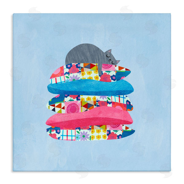 stupell industries Planet Cat by Angie Rozelaar | Cozy Sleeping Cat on Pillows