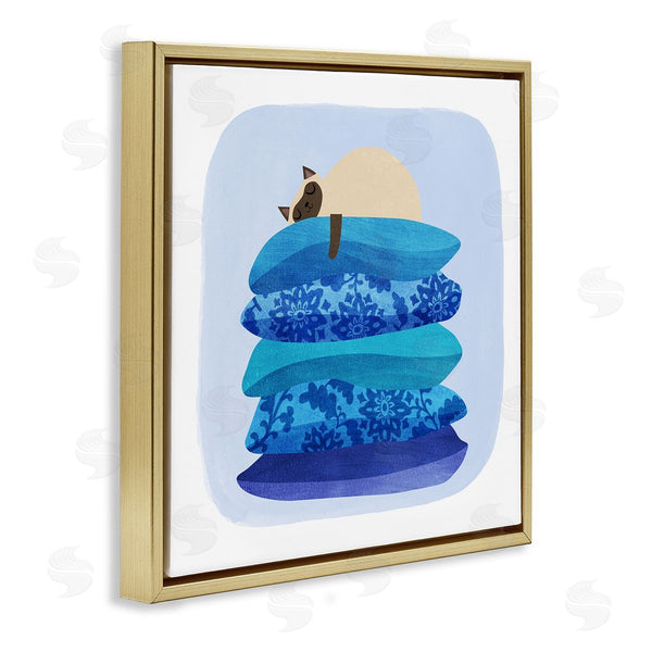 Stupell Industries Planet Cat By Angie Rozelaar | Cozy Sleeping Siamese Cat