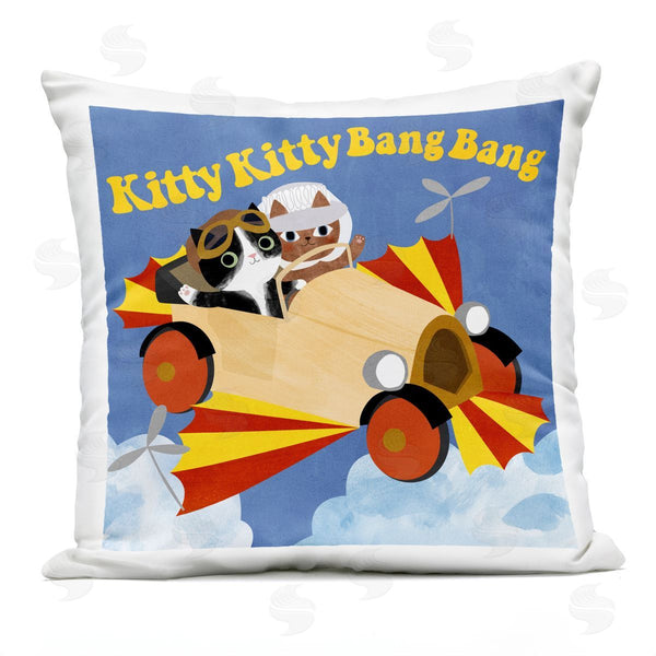 Stupell Industries Planet Cat By Angie Rozelaar | Funny Pilot Cats Movie Parody Printed Throw Pillow