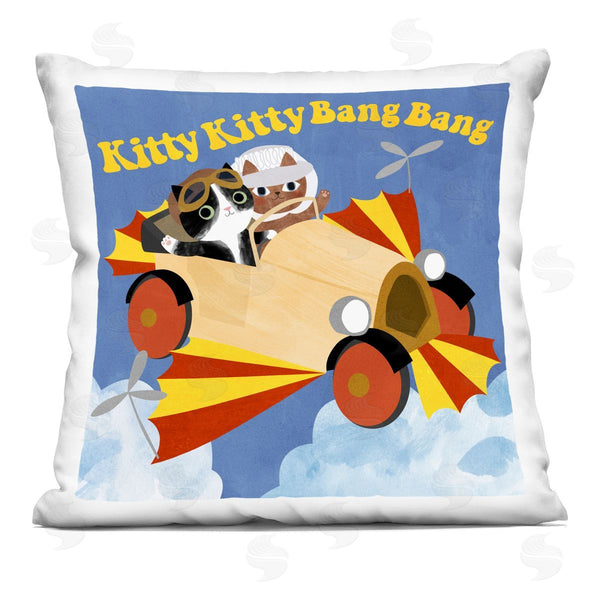 stupell industries Planet Cat by Angie Rozelaar | Funny Pilot Cats Movie Parody Printed Throw Pillow