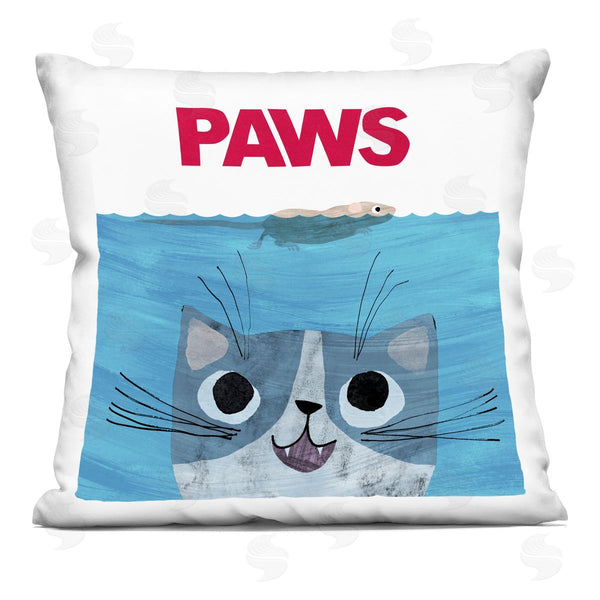 stupell industries Planet Cat by Angie Rozelaar | Paws Cat Movie Parody Printed Throw Pillow