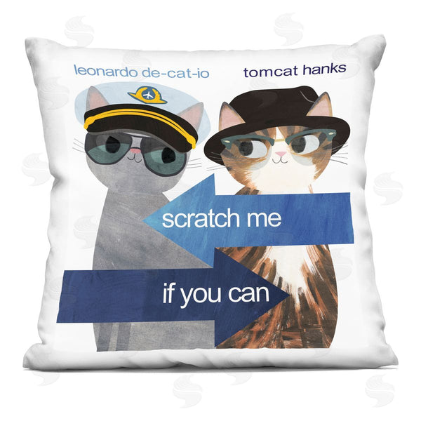 stupell industries Planet Cat by Angie Rozelaar | Scratch Me If You Can Printed Throw Pillow