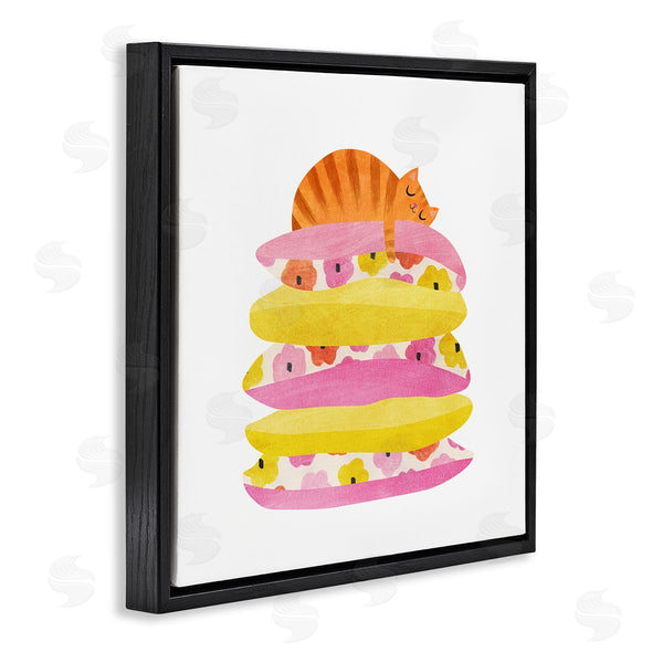 Stupell Industries Planet Cat By Angie Rozelaar | Sleepy Cozy Orange Cat