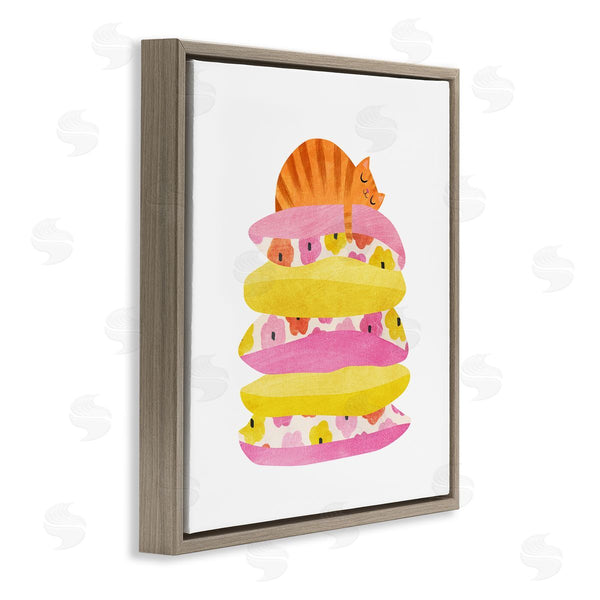 Stupell Industries Planet Cat By Angie Rozelaar | Sleepy Cozy Orange Cat