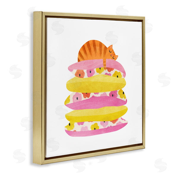 Stupell Industries Planet Cat By Angie Rozelaar | Sleepy Cozy Orange Cat