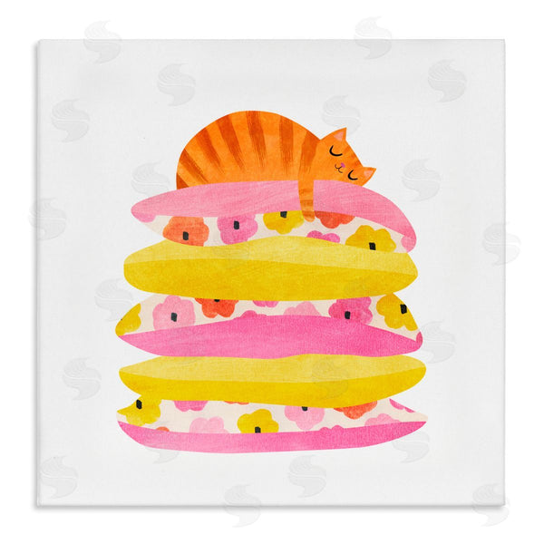 stupell industries Planet Cat by Angie Rozelaar | Sleepy Cozy Orange Cat