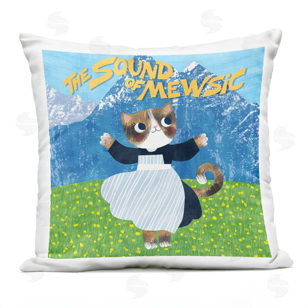 Stupell Industries Planet Cat By Angie Rozelaar | Sound Of Mewsic Cat Parody Printed Throw Pillow