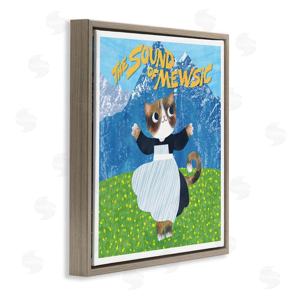 Stupell Industries Planet Cat By Angie Rozelaar | Sound Of Mewsic Cat Parody