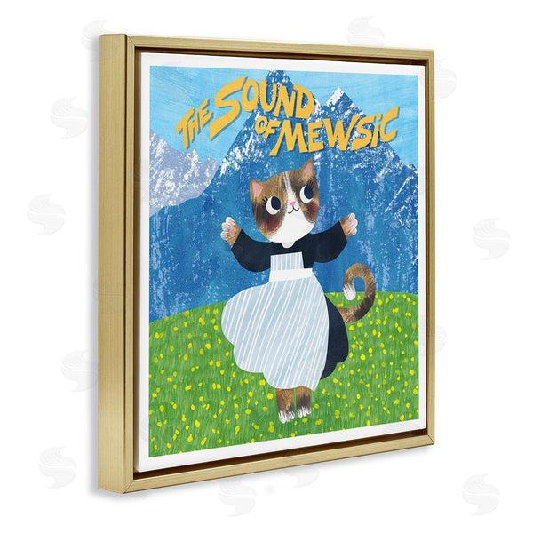 Stupell Industries Planet Cat By Angie Rozelaar | Sound Of Mewsic Cat Parody