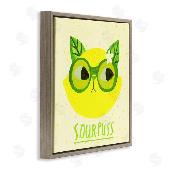 Stupell Industries Planet Cat By Angie Rozelaar | Sourpuss Lemon Cat