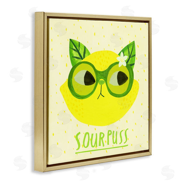 Stupell Industries Planet Cat By Angie Rozelaar | Sourpuss Lemon Cat