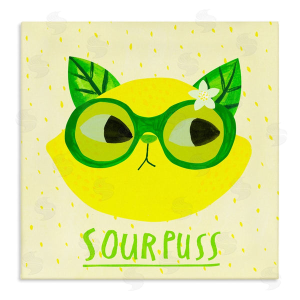 stupell industries Planet Cat by Angie Rozelaar | Sourpuss Lemon Cat