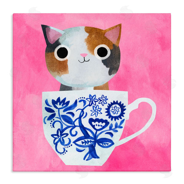 stupell industries Planet Cat by Angie Rozelaar | Whimsical Teacup Kitten